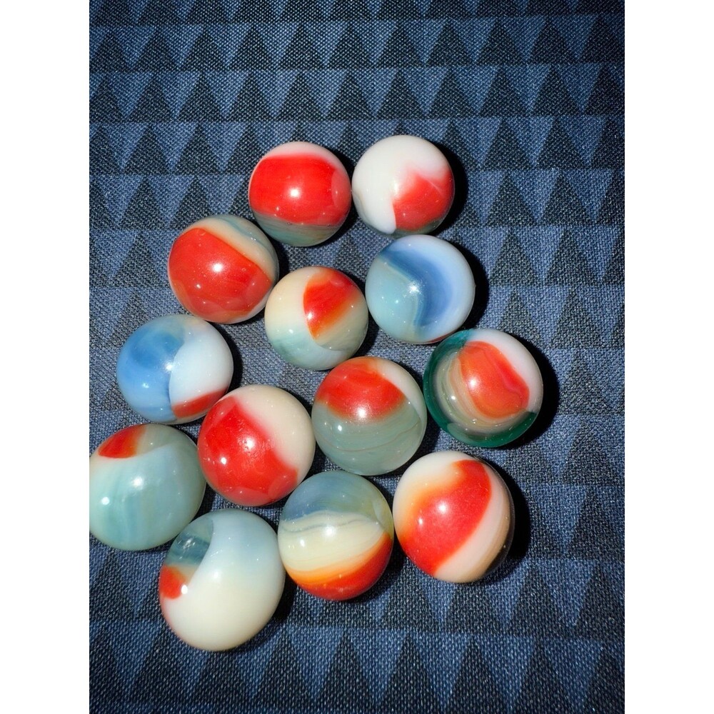 Vintage Alley Akro Agate Peltier Christen Swirl Glass Marble lot Of 13 - Picture 9 of 12